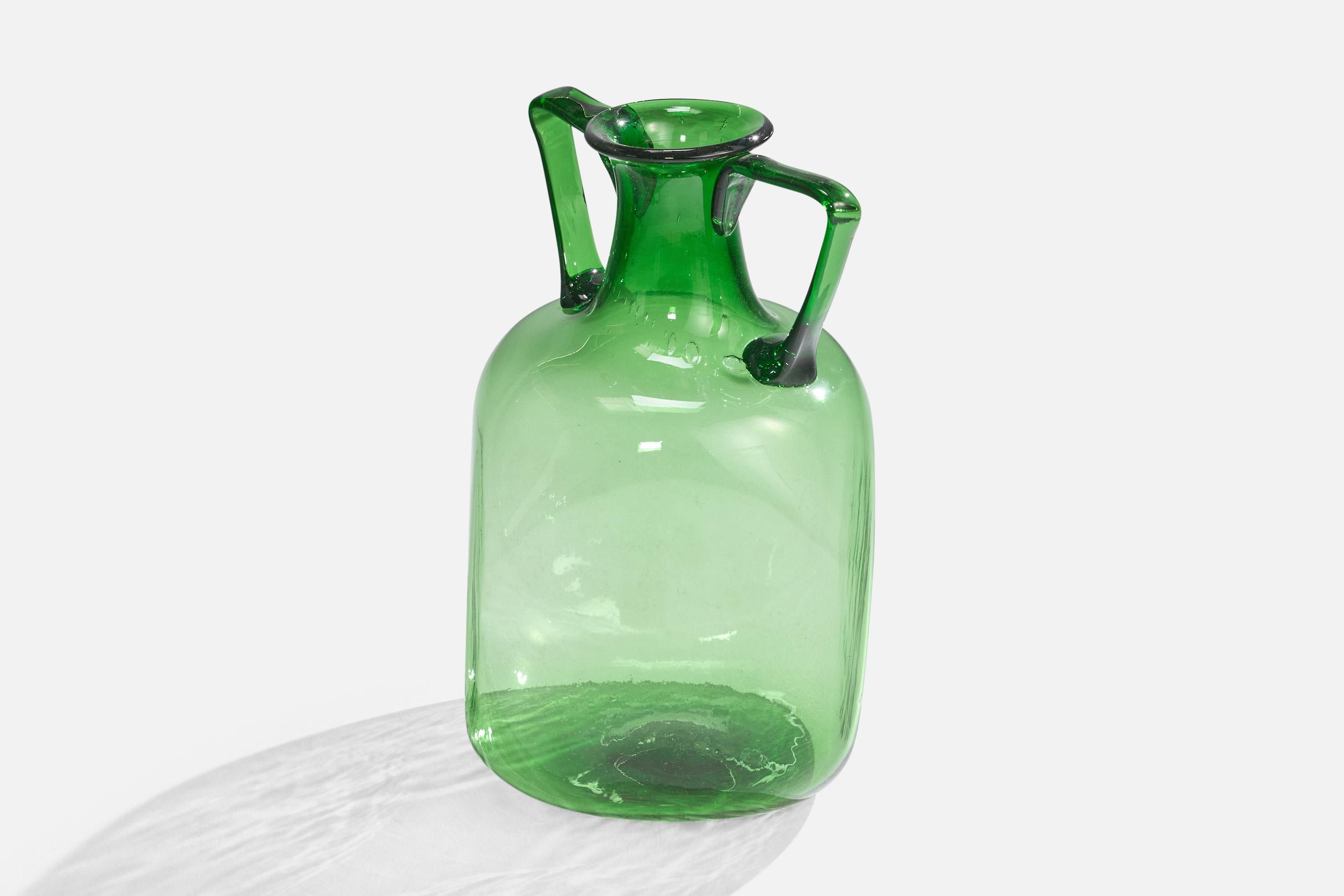 Late 20th Century Italian Designer, Sizable Vase, Glass, Italy, 1980s For Sale