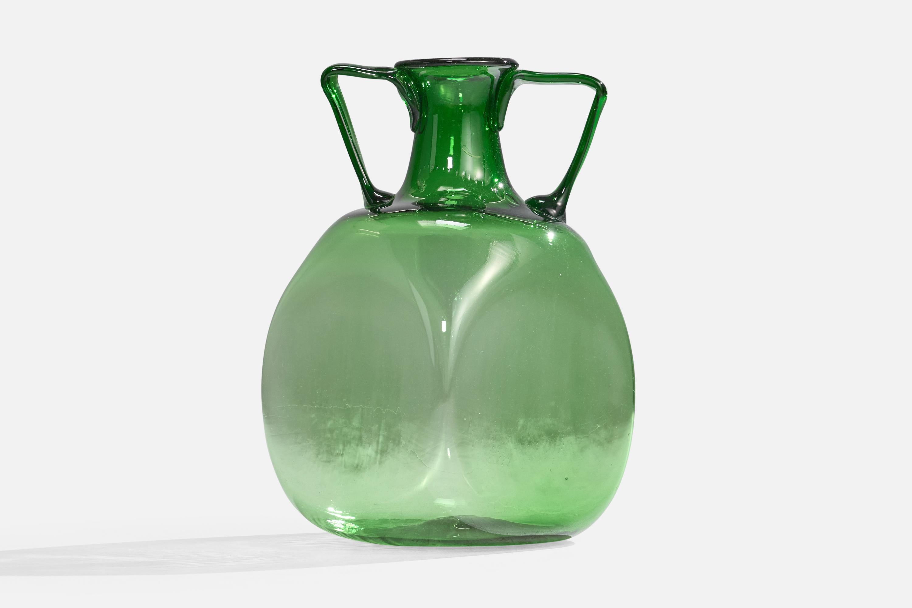 Italian Designer, Sizable Vase, Glass, Italy, 1980s For Sale 1