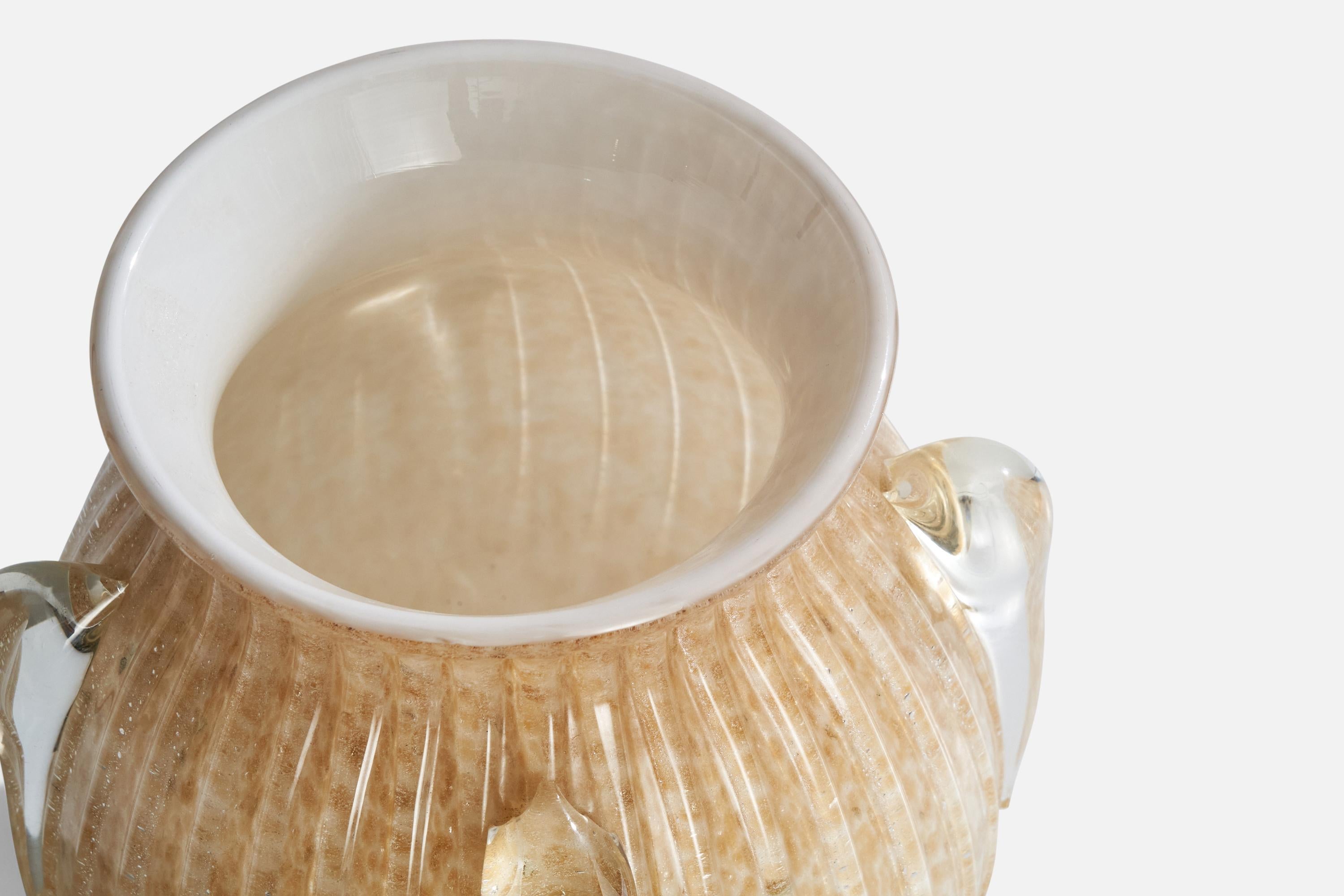 Fine XX secolo Designer italiano, Vaso di grandi dimensioni, Vetro di Murano, Italia, anni '70 in vendita