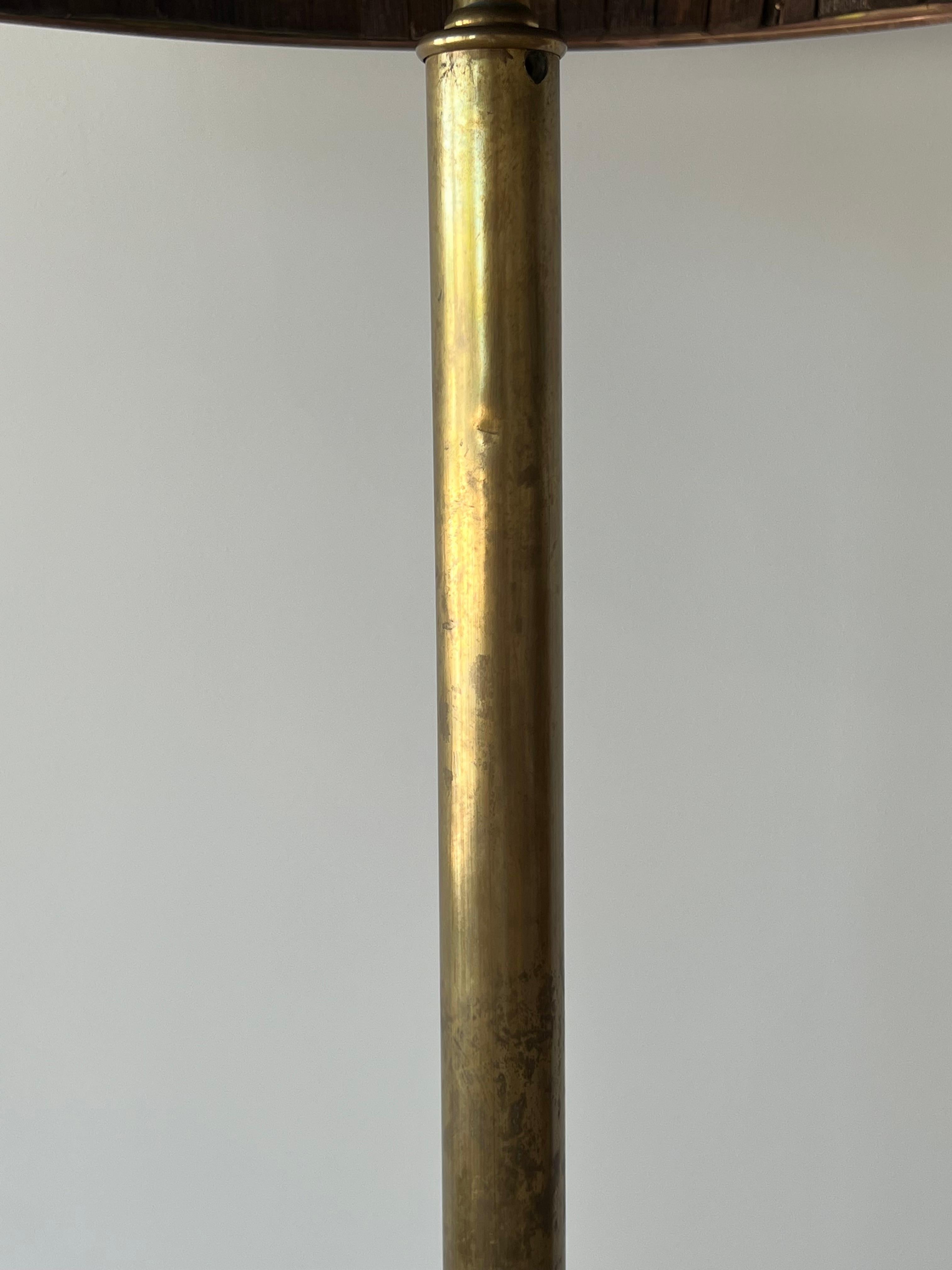 Italian Designer, Sizeable Floor Lamp, Brass, Bamboo, Italy, 1960s 1