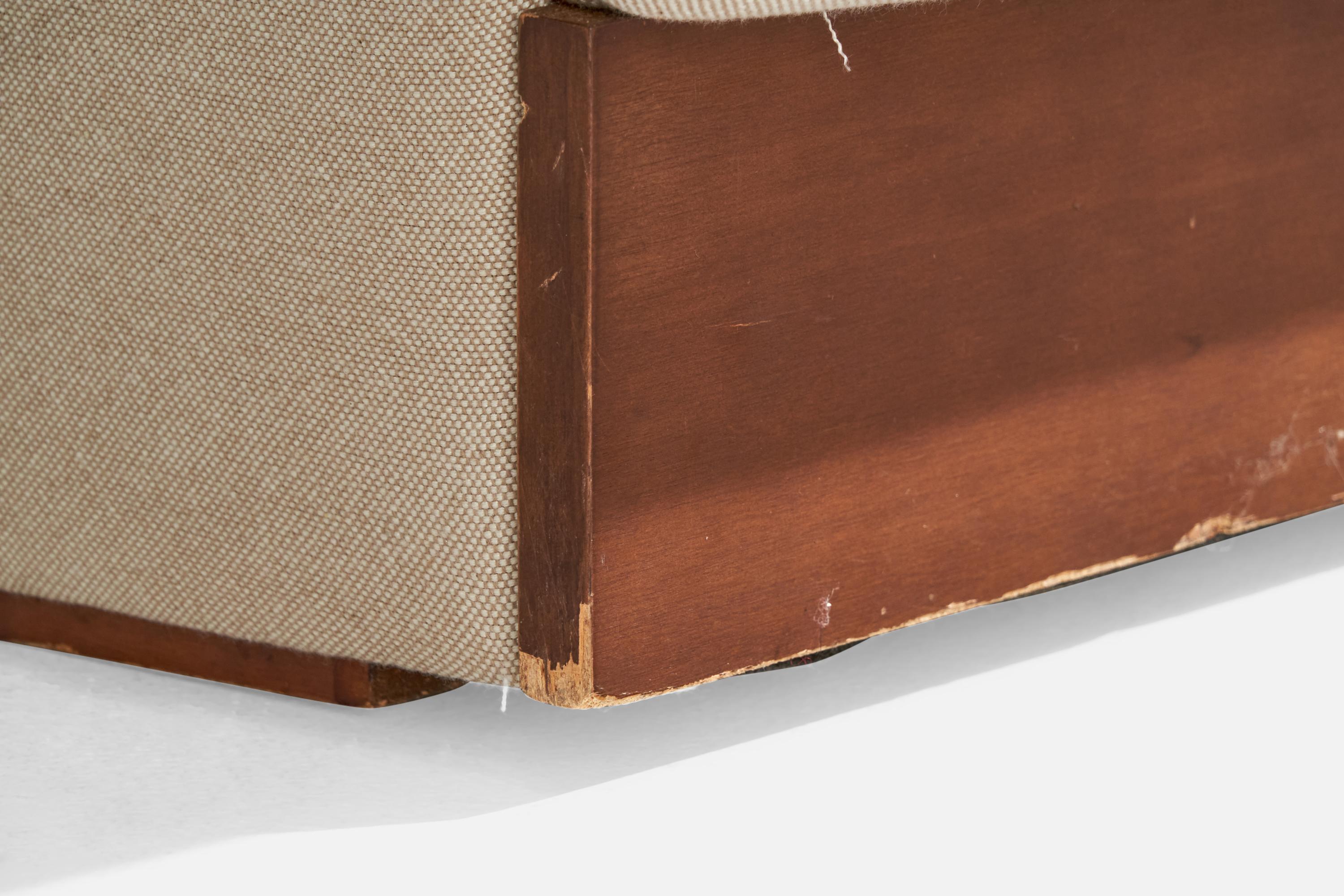 Italienischer Designer, Sessel ohne Armlehne, Stoff, Holz, Italien, 1960er Jahre im Angebot 5