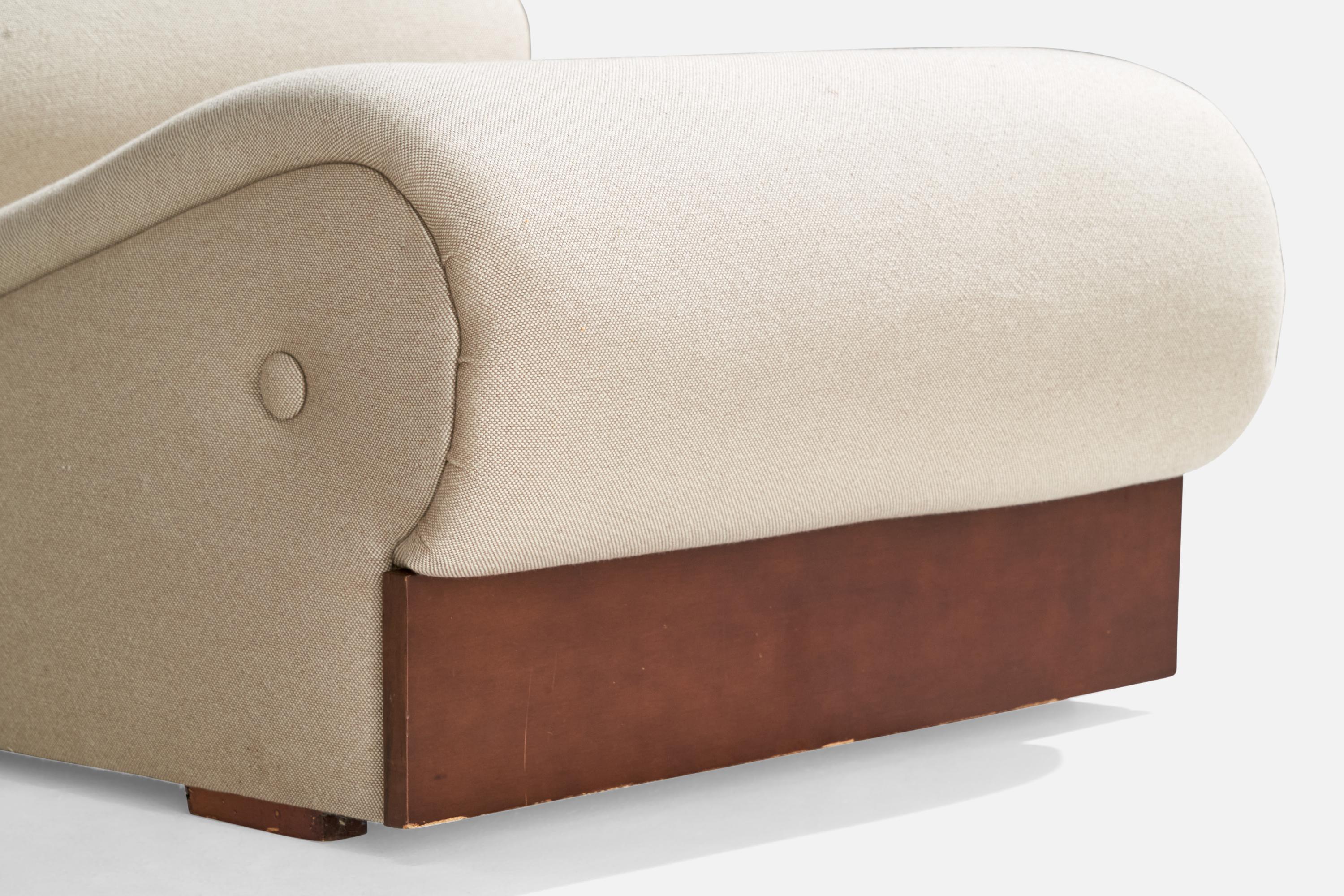 Italienische Designerin, Sessel ohne Armlehne, Stoff, Holz, Italien, 1960er Jahre im Angebot 5