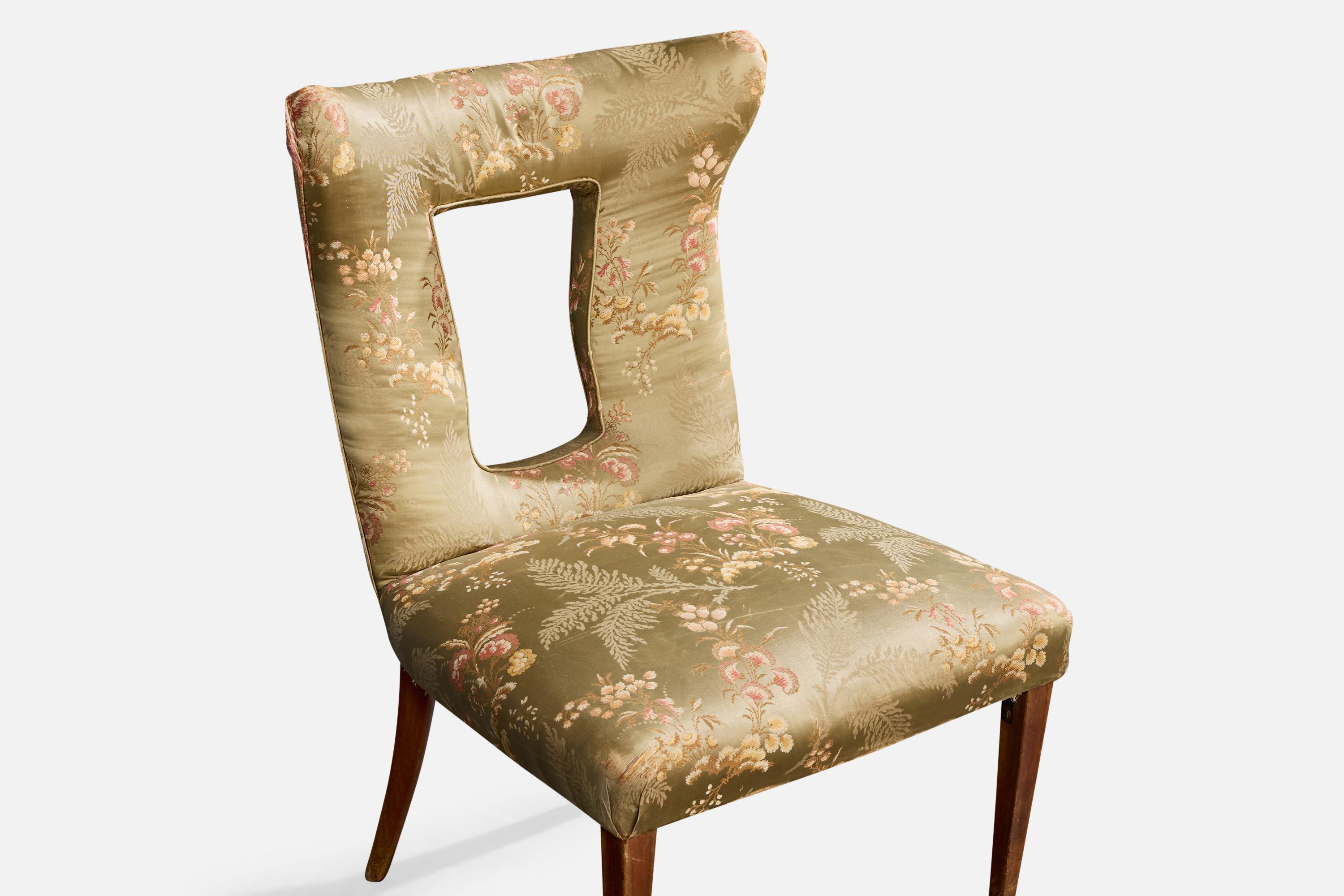 Diseñador Italiano, Sillas Pantuflas, Madera, Seda, Italia, Años 30 en venta 3