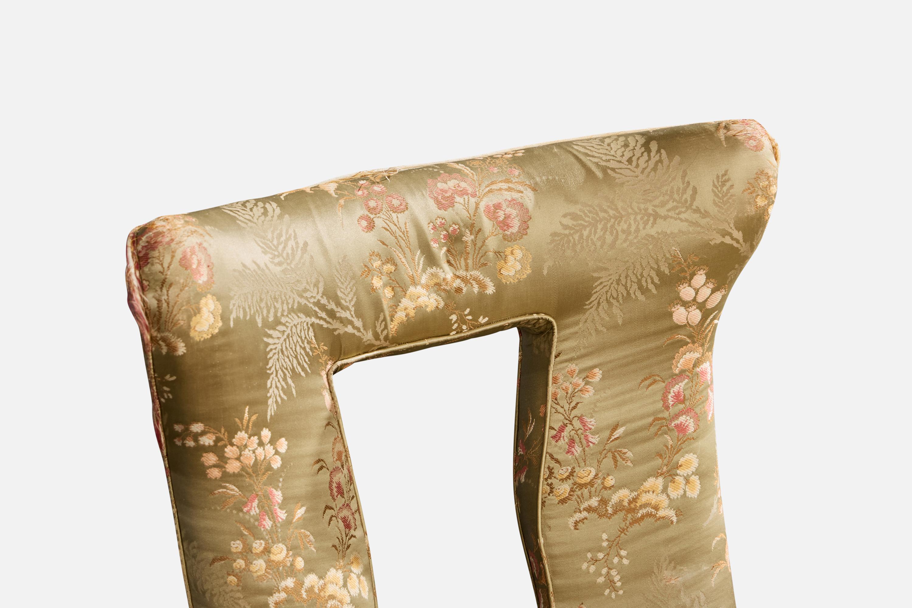 Diseñador Italiano, Sillas Pantuflas, Madera, Seda, Italia, Años 30 en venta 4