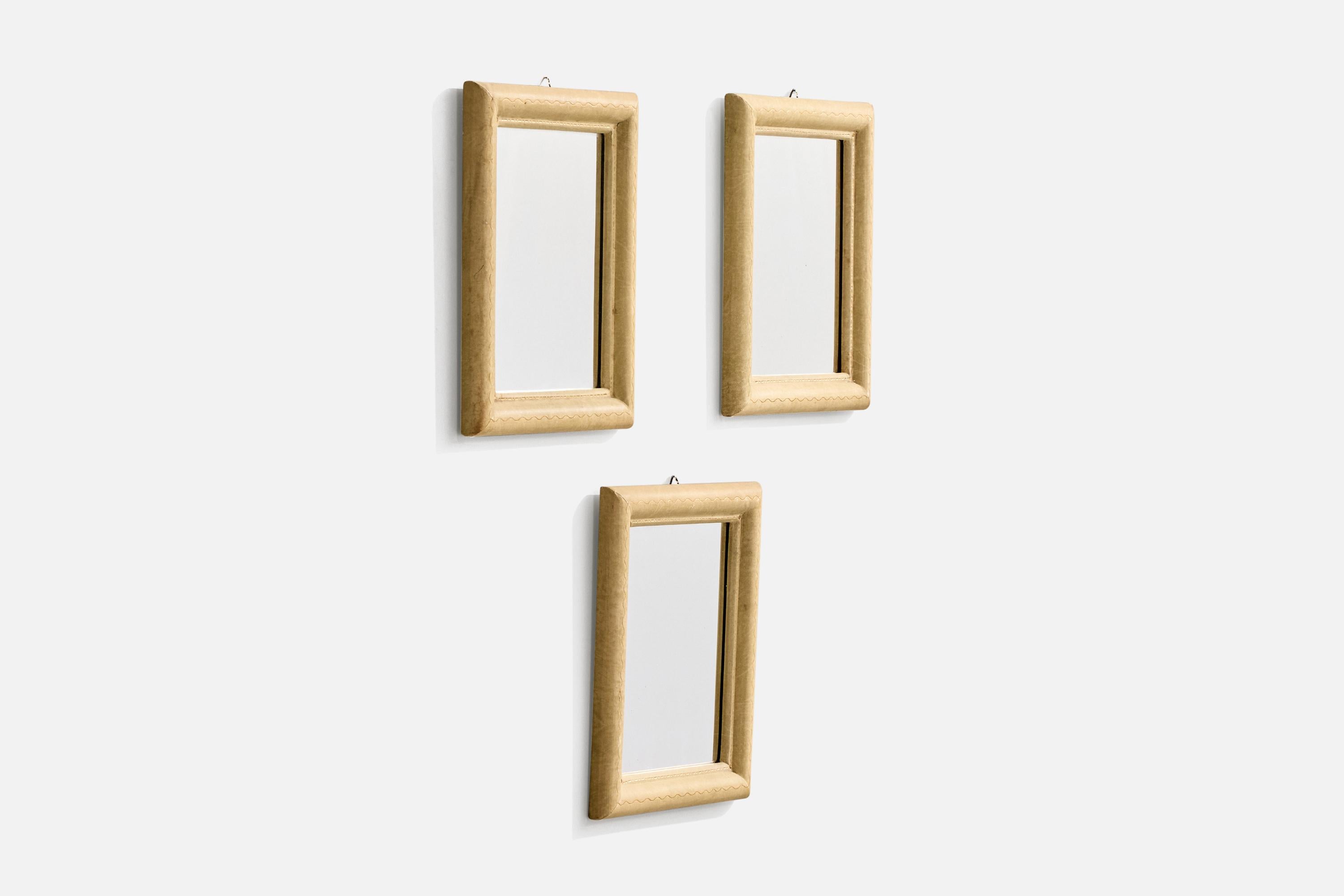 Mid-Century Modern Italian Designer, Small Mirrors, Shagreen, Italy, C. 1930s For Sale