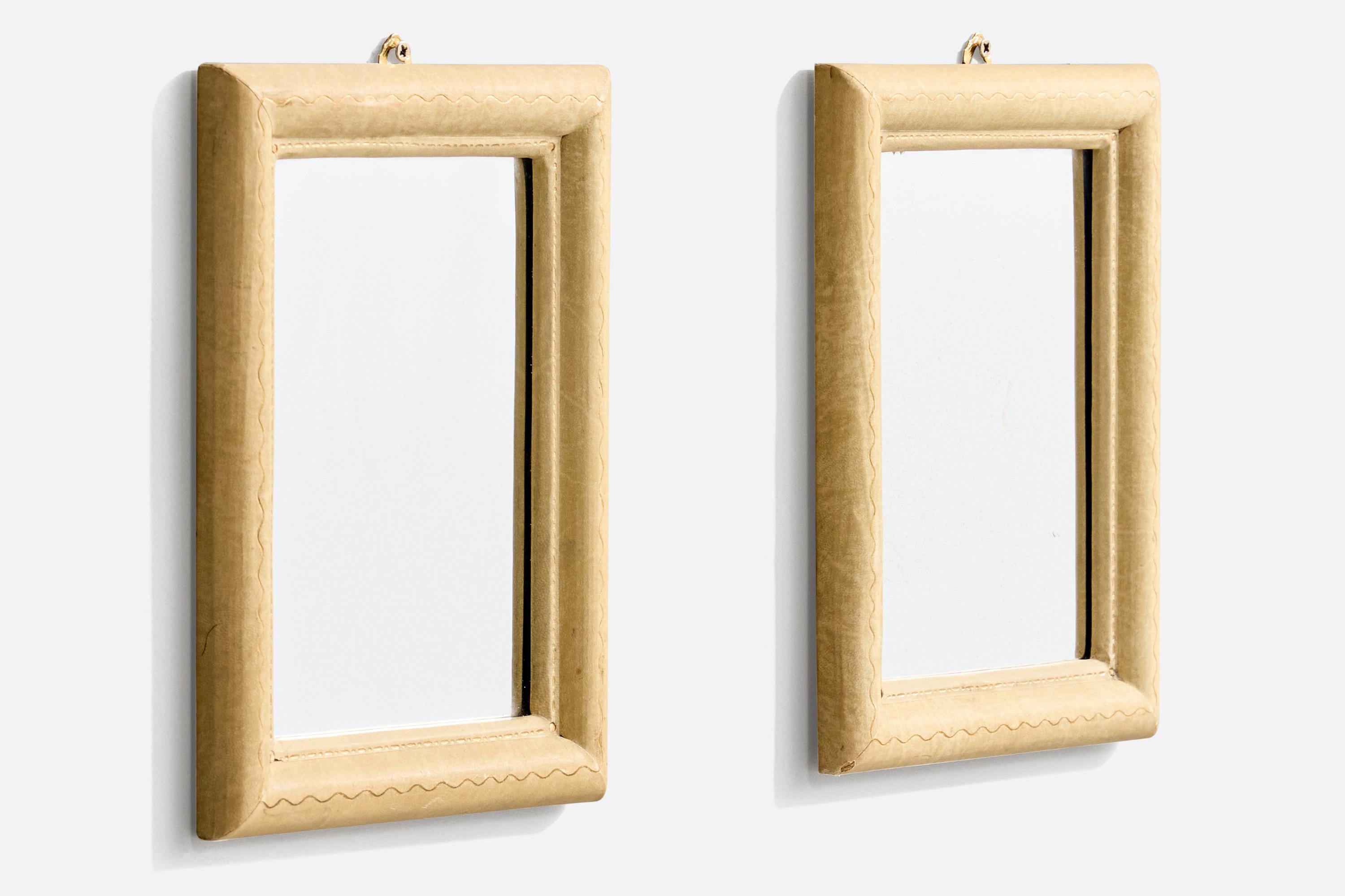 Mid-Century Modern Italian Designer, Small Mirrors, Shagreen, Italy, C. 1930s For Sale