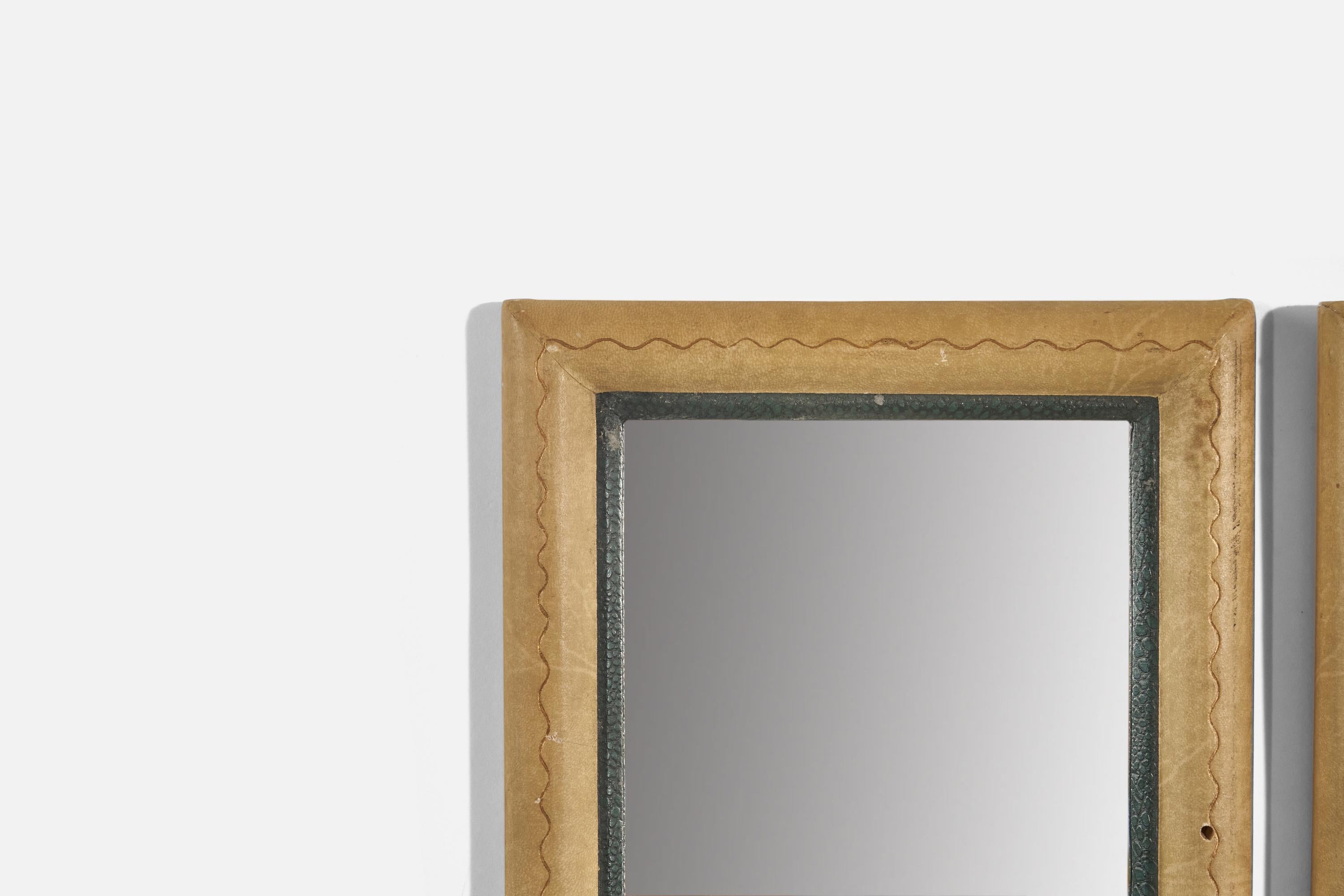 Mid-Century Modern Italian Designer, Small Mirrors, Shagreen, Italy, C. 1930s For Sale