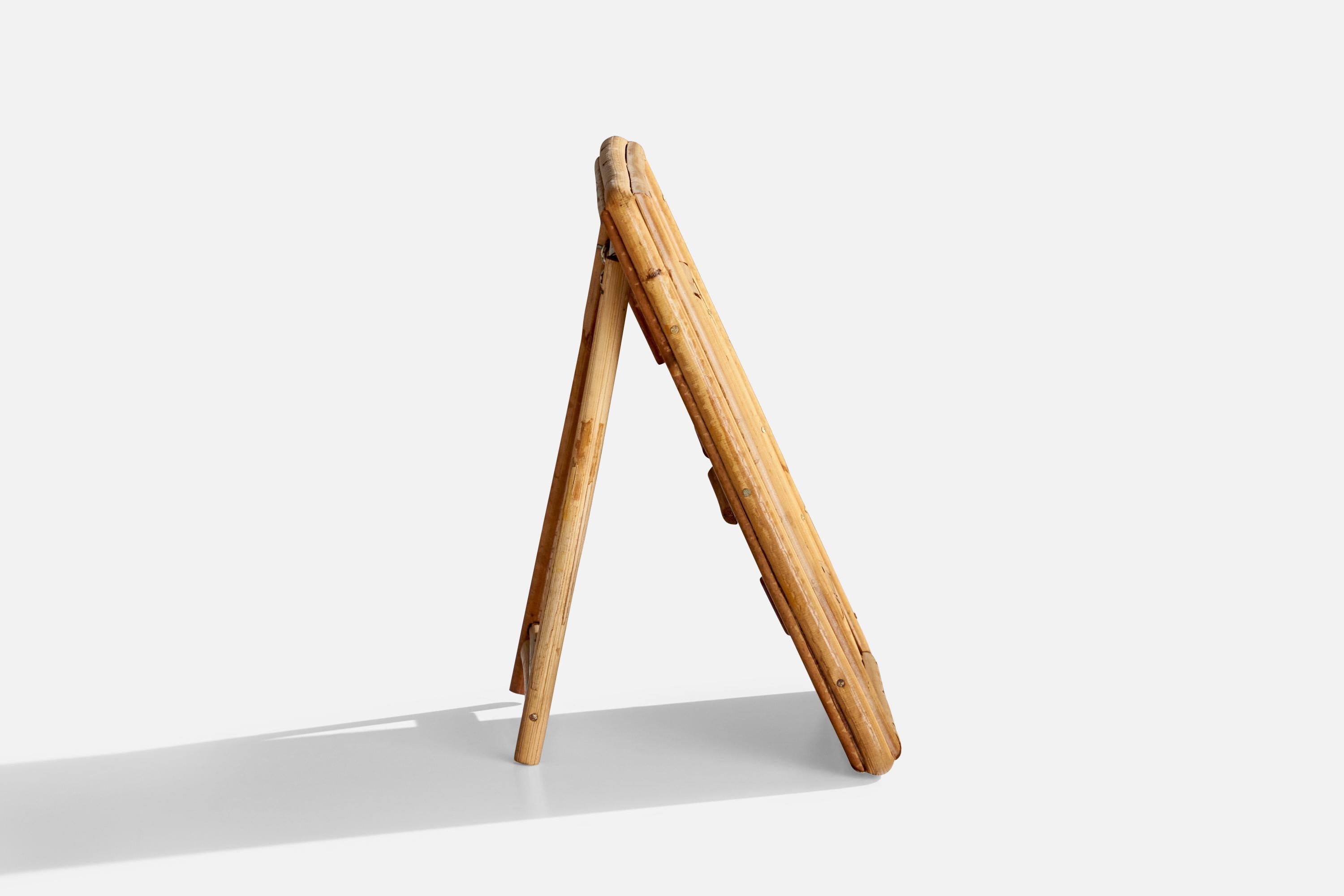 Mid-20th Century Italian Designer, Small Wall Mirror, Bamboo, Italy, 1960s For Sale