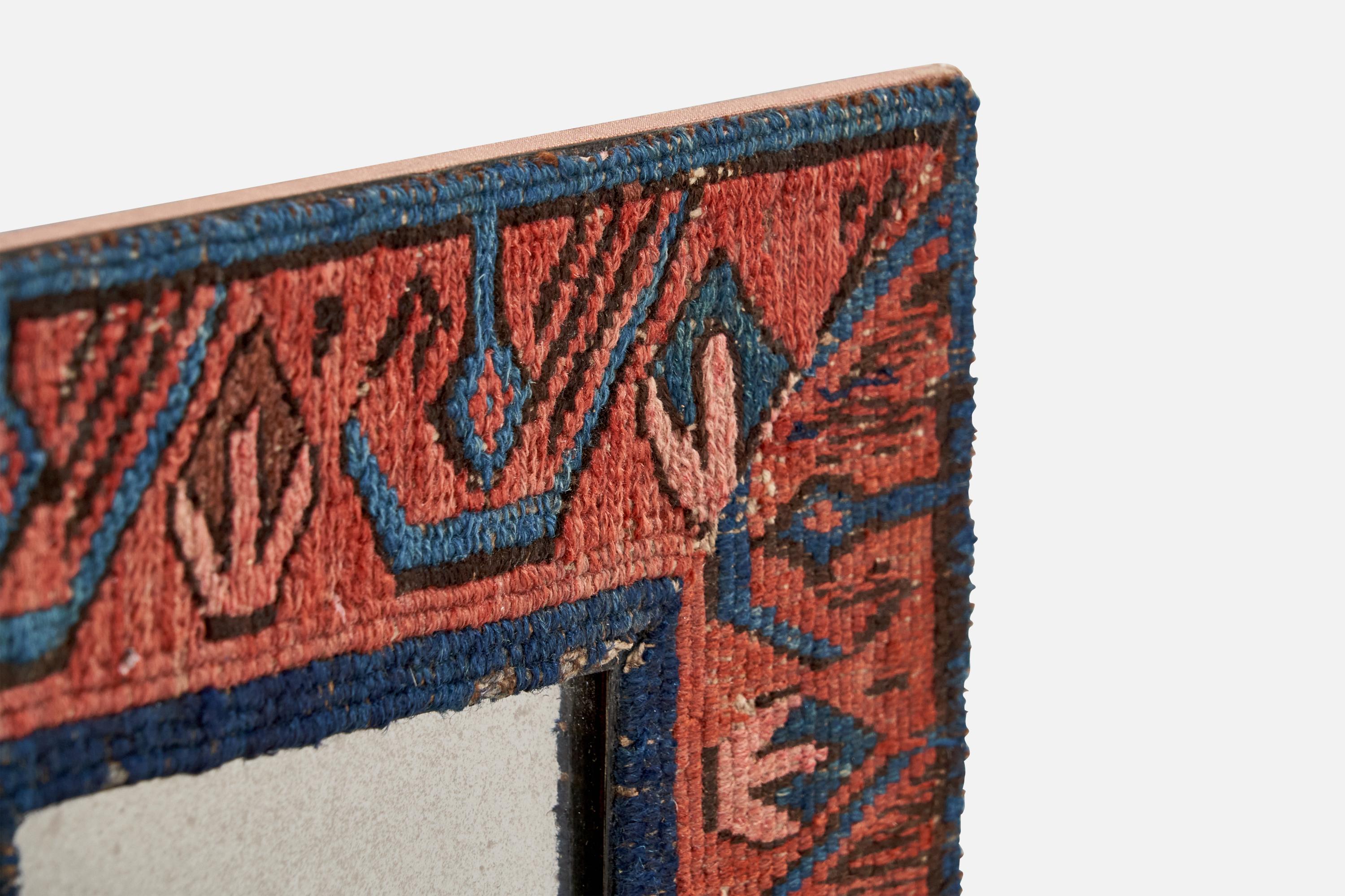 Italian Designer, Small Wall Mirror, Carpet, Italy, 1930s For Sale 3