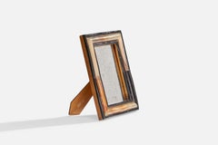 Vintage Italian Designer, Small Wall Mirror, Carved Horn, Italy, 1930s