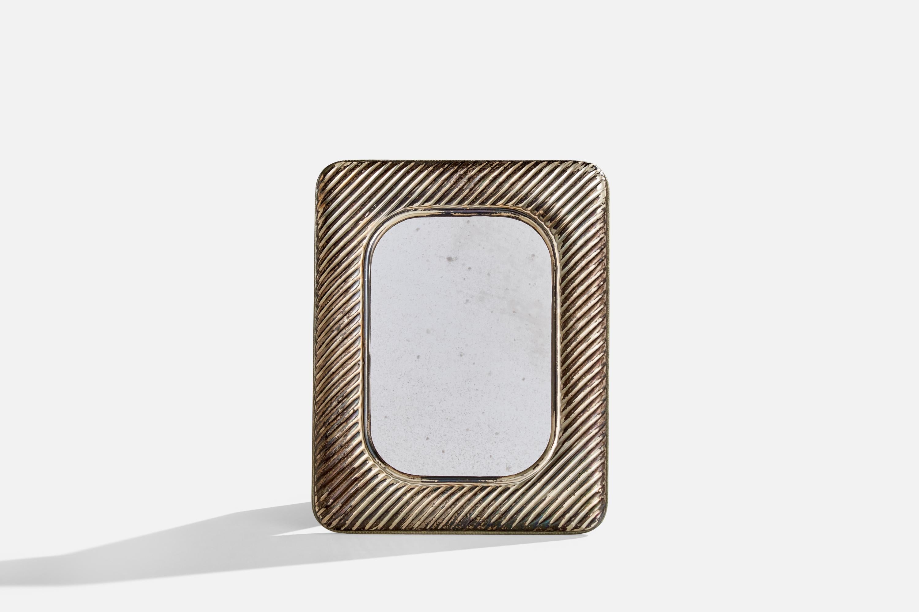 Diseñador italiano, Espejo de pared pequeño, Plata, Italia, Años 1940 Italiano en venta