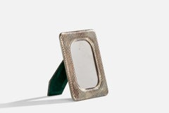 Vintage Italian Designer, Small Wall Mirror, Silver, Italy, 1940s