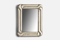 Petit miroir mural de créateur italien, argent sterling, Italie, années 1930