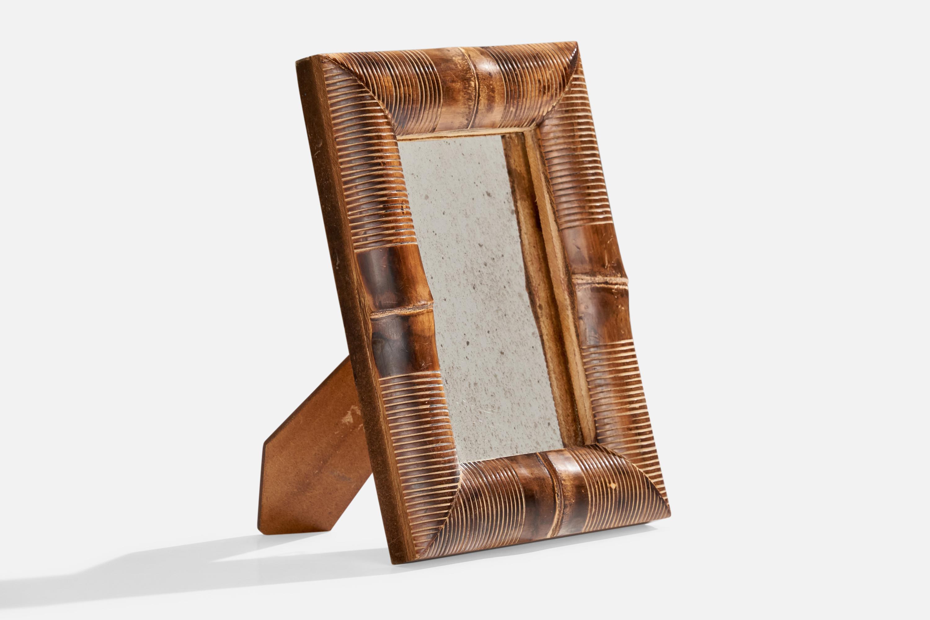 Italienischer Designer, Wandspiegel, Holz, Italien, 1940er-Jahre (Moderne) im Angebot