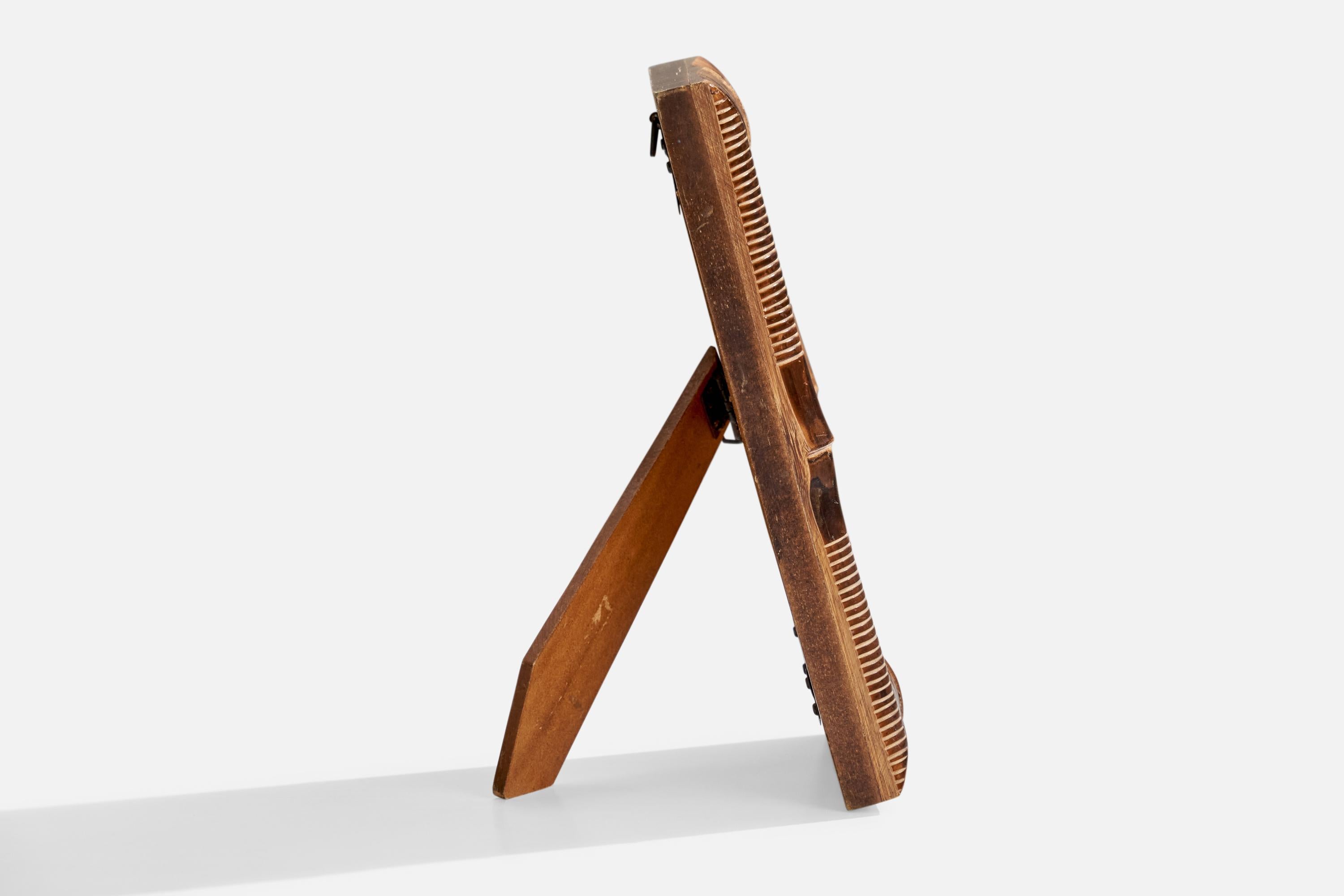Italienischer Designer, Wandspiegel, Holz, Italien, 1940er-Jahre (Mitte des 20. Jahrhunderts) im Angebot