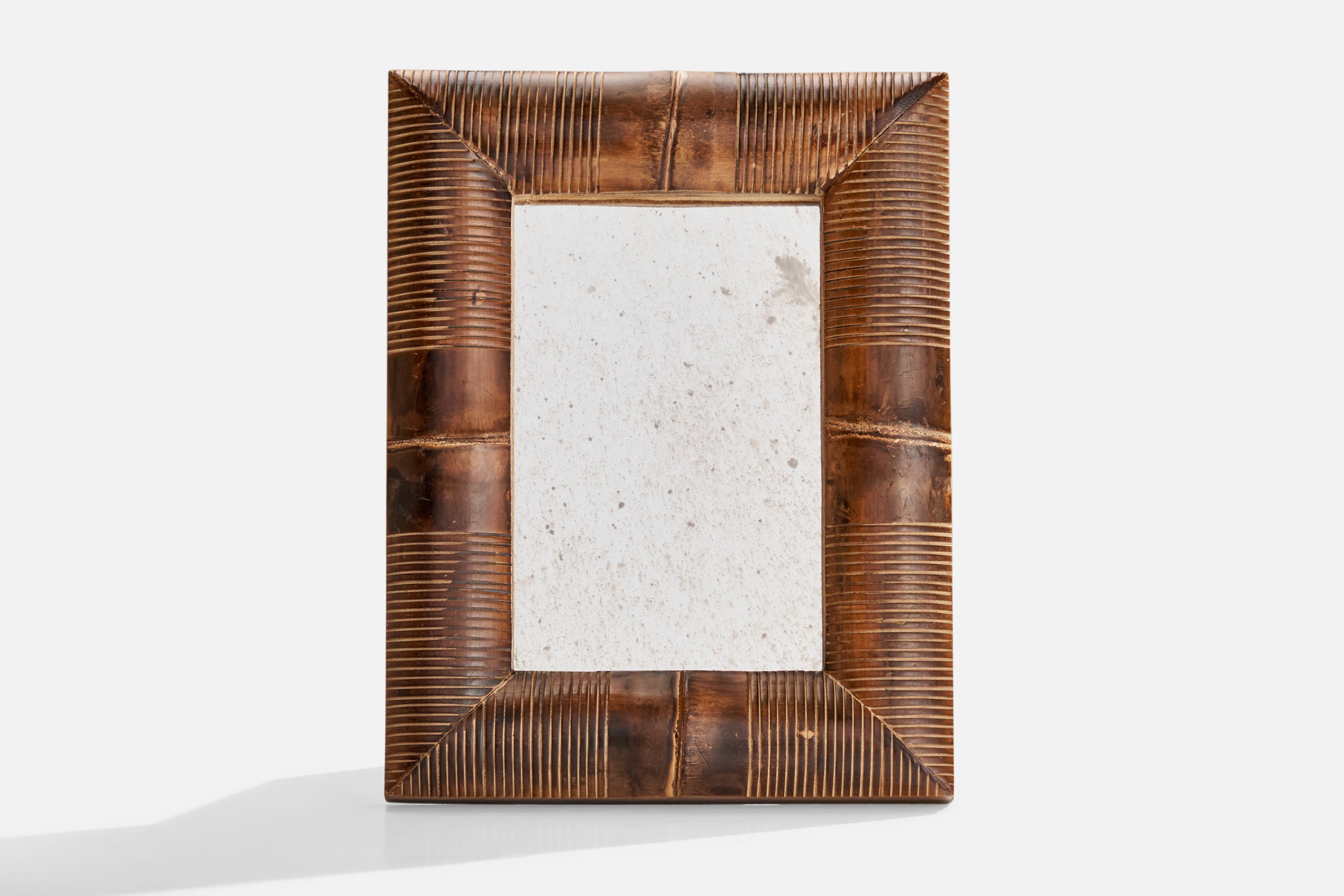 Diseñador Italiano, Pequeño Espejo de Pared, Madera, Italia, Década de 1940