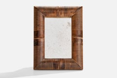 Diseñador Italiano, Pequeño Espejo de Pared, Madera, Italia, Década de 1940