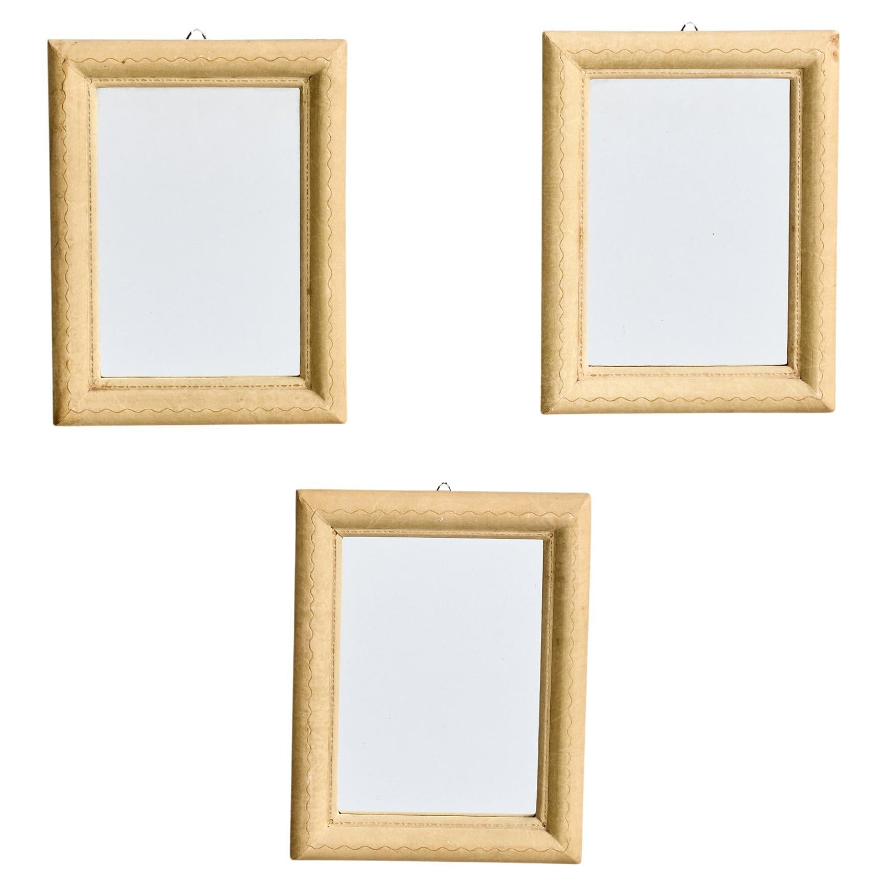 Italian Designer, Small Wall Mirrors, Shagreen, Italy, C. 1930s For Sale