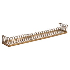 Italian Designer, Small Wall Shelf, Brass, Glass, Italy, 1930s