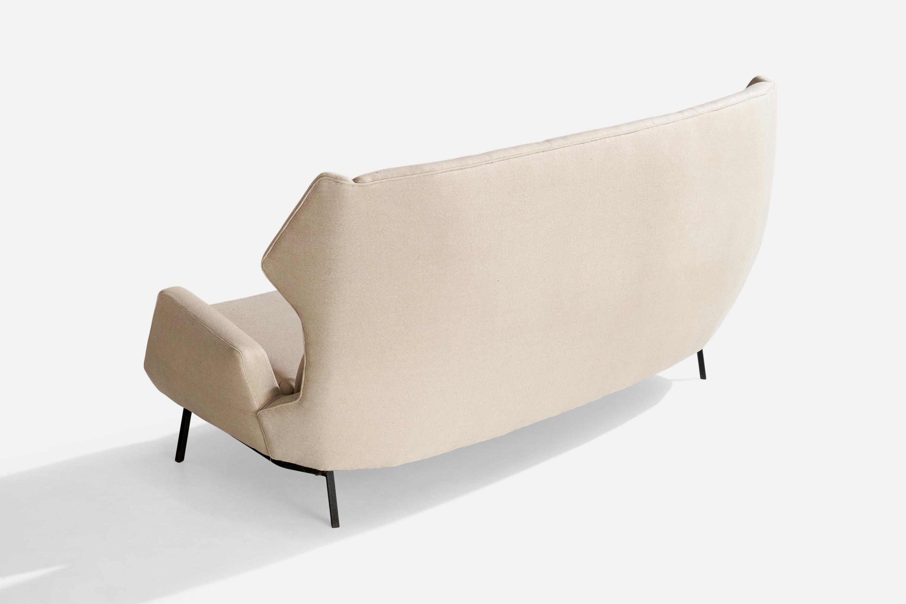 Milieu du XXe siècle Canapé de designer italien, tissu, métal, Italie, années 1950 en vente