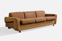 Italian Designer, Sofa, Fabric, Wood, Metal, Italy, 1970s