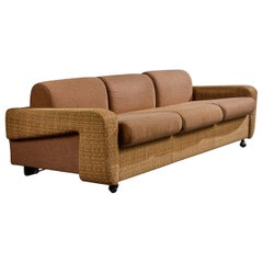 Italian Designer, Sofa, Fabric, Wood, Metal, Italy, 1970s