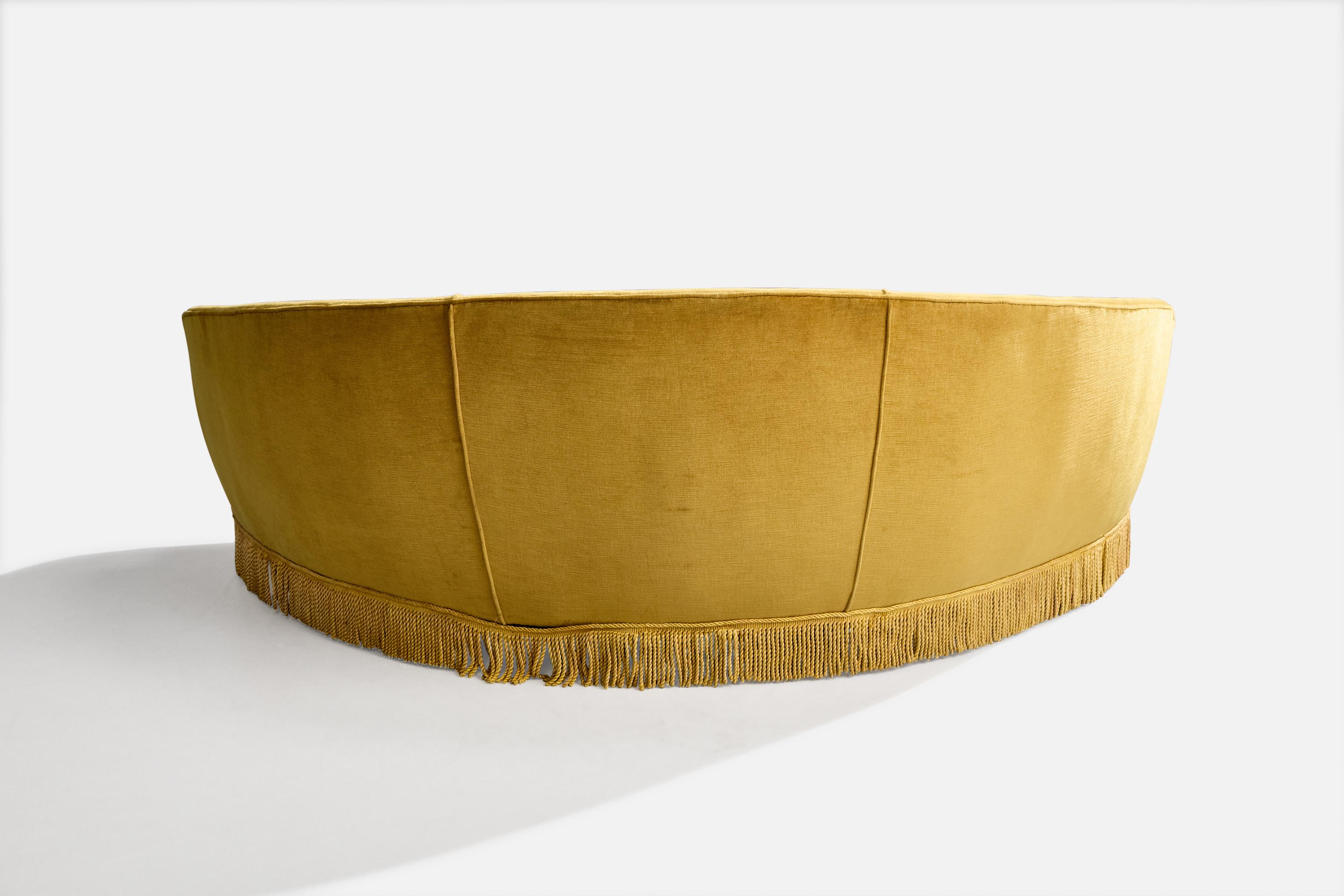 Mid-20th Century Italian Designer, Sofa, Velvet, Wood, Italy, 1950s For Sale
