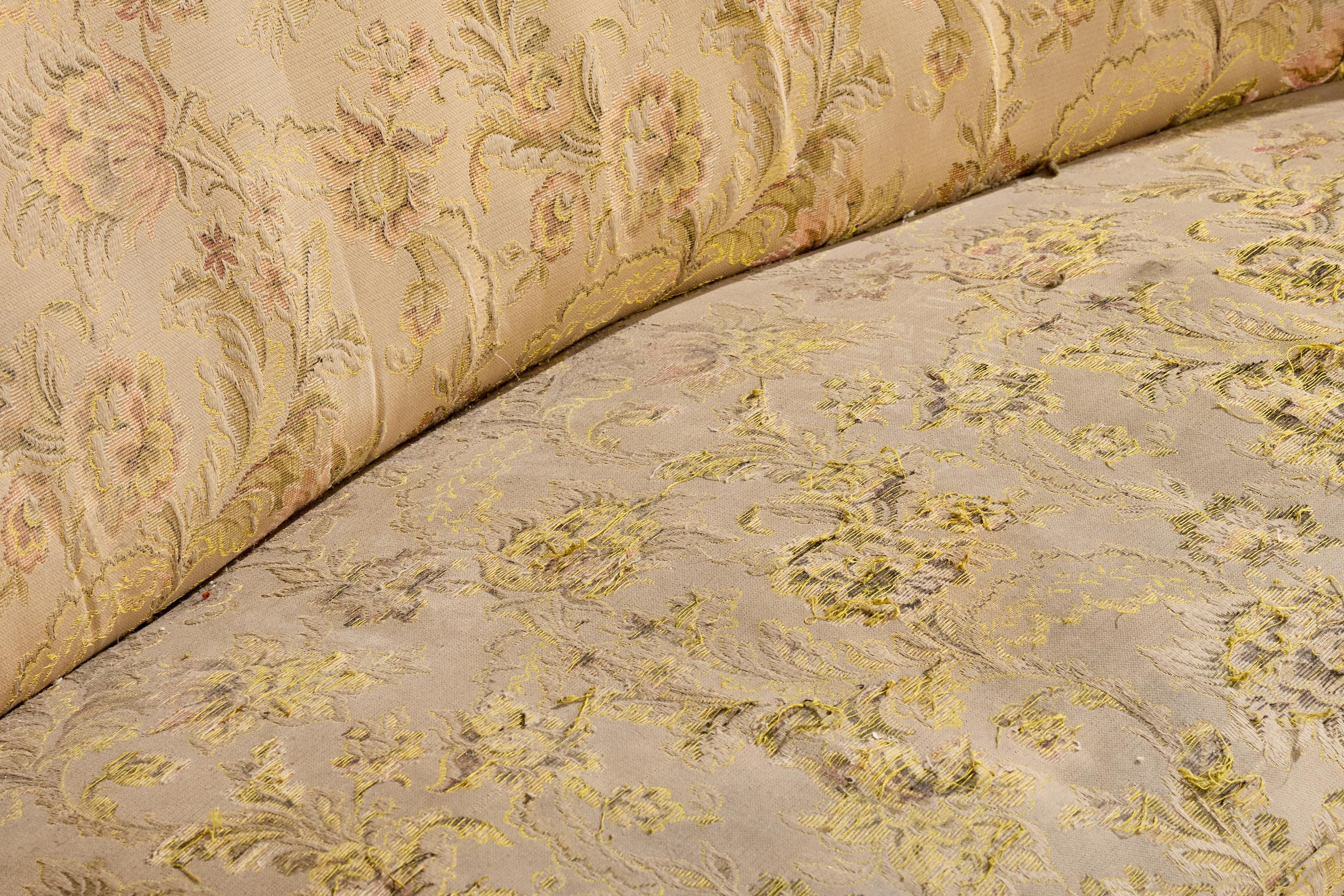 Italian Designer, Sofa, Wood, Fabric, Italy, 1940s For Sale 8