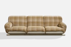 Italian Designer, Sofa, Wood, Fabric, Italy, 1970s