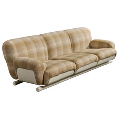 Italian Designer, Sofa, Wood, Fabric, Italy, 1970s