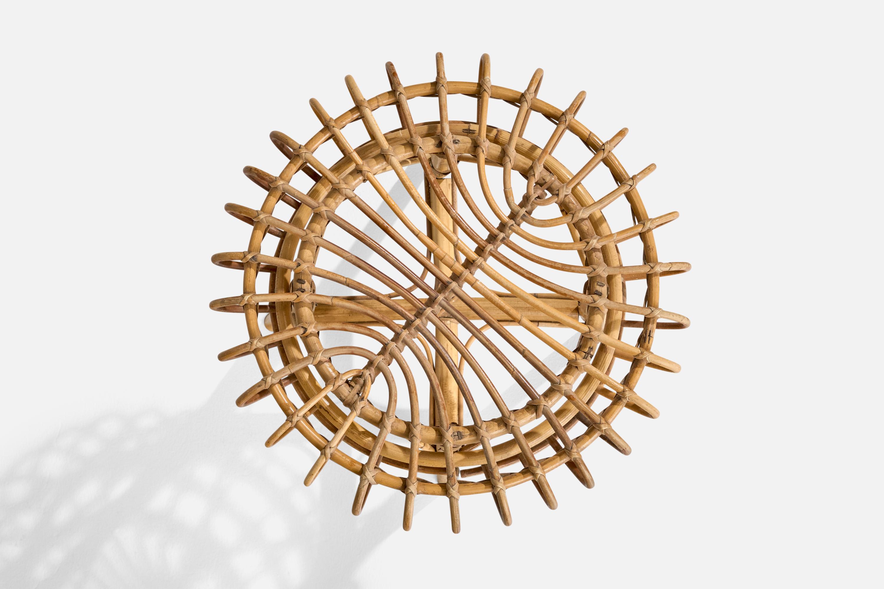 Italienischer Designer, Hocker, Bambus, Rattan, Italien, 1960er Jahre im Angebot 1
