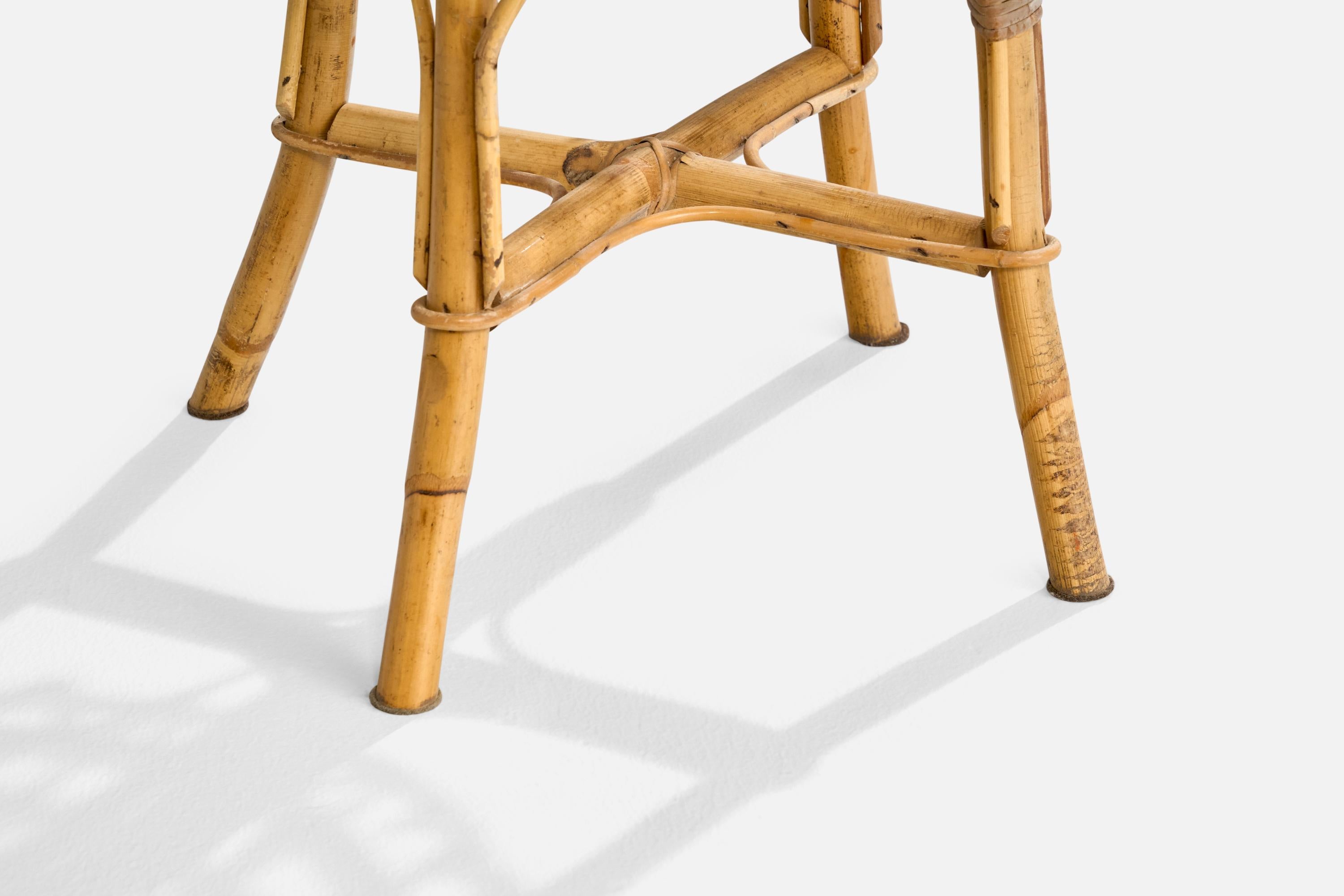 Italienischer Designer, Hocker, Bambus, Rattan, Italien, 1960er Jahre im Angebot 3