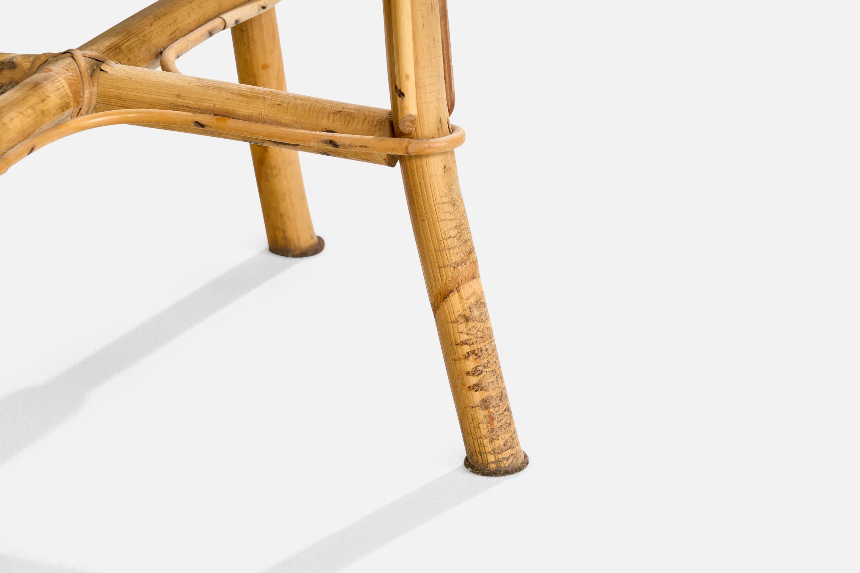 Italienischer Designer, Hocker, Bambus, Rattan, Italien, 1960er Jahre im Angebot 4