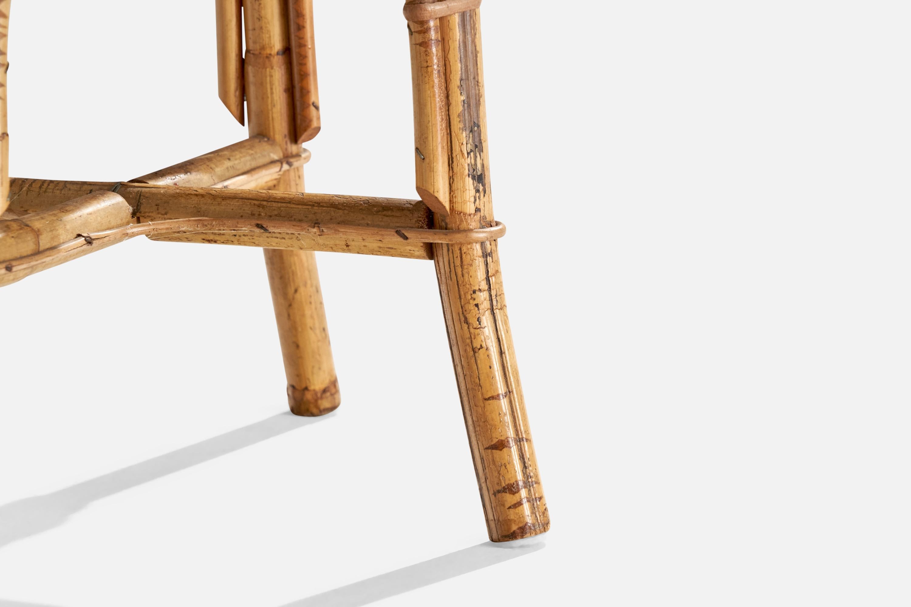 Italian Designer, Stool, Rattan, Bamboo, Italy, 1960s For Sale 1