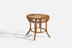 Italian Designer, Stool, Rattan, Italy, 1950s