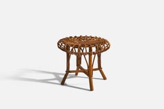 Italian Designer, Stool, Rattan, Italy, 1950s