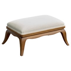 Italian Designer, Stool, Wood, Fabric, Italy, 1940s