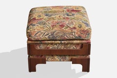Italian Designer, Stool, Wood, Fabric, Italy, 1960s