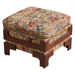 Italian Designer, Stool, Wood, Fabric, Italy, 1960s