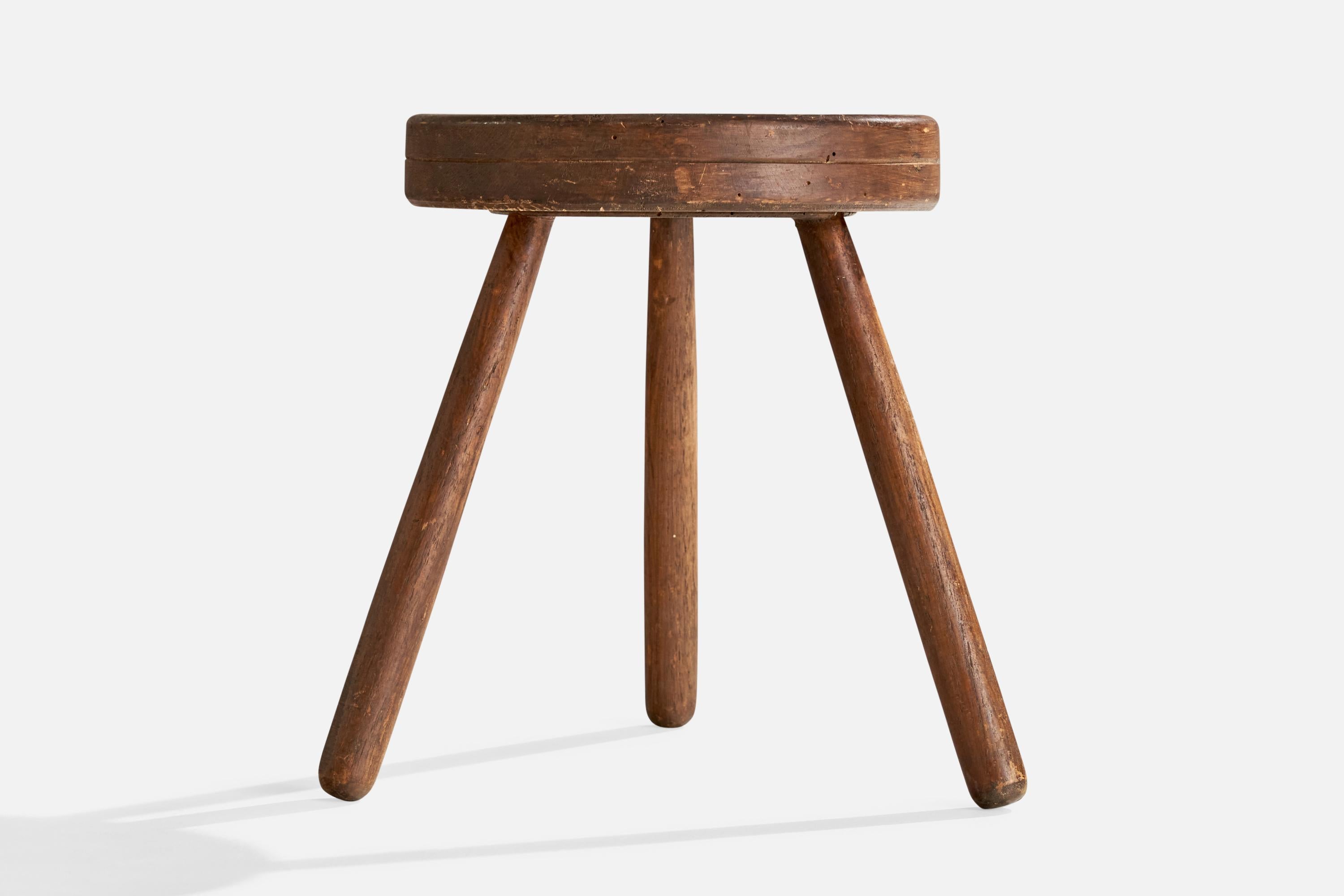 Mid-20th Century Italian Designer, Stool, Wood, Italy, 1940s For Sale