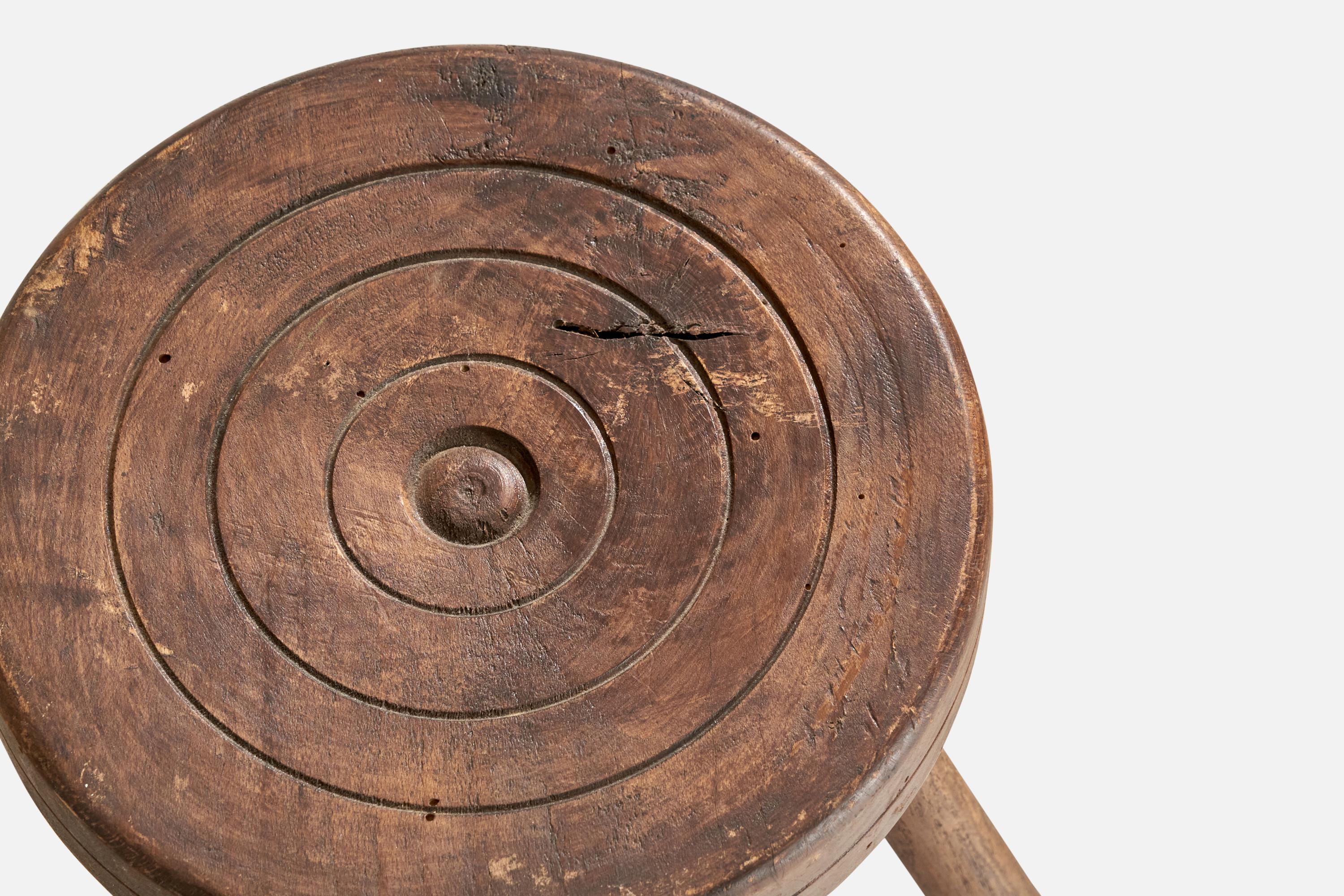 Italian Designer, Stool, Wood, Italy, 1940s For Sale 2