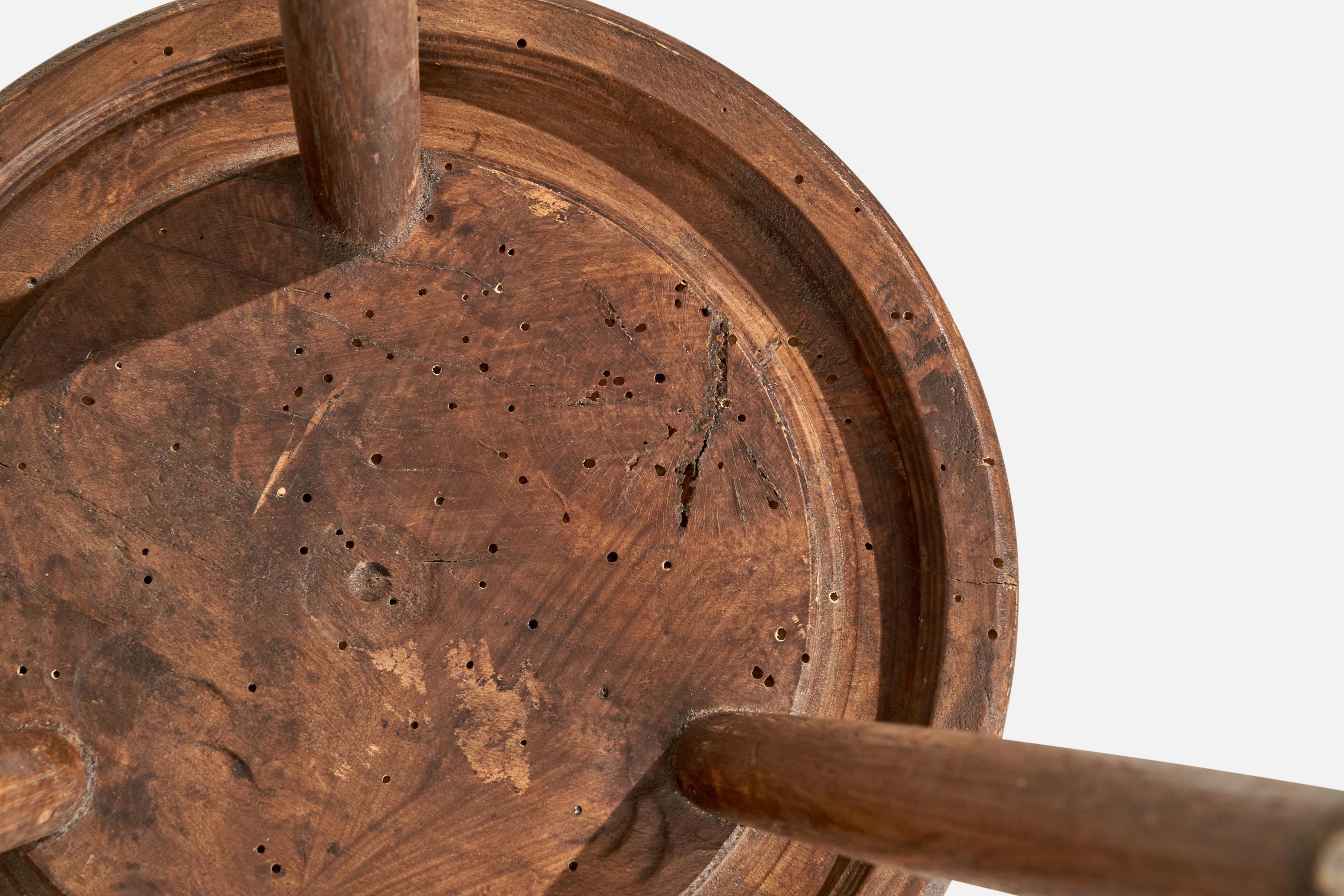 Italian Designer, Stool, Wood, Italy, 1940s For Sale 4
