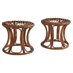 Sgabelli di design italiano, Rattan, Italia, anni '50