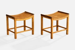 Italian Designer, Stools, Wood, Italy, 1930s