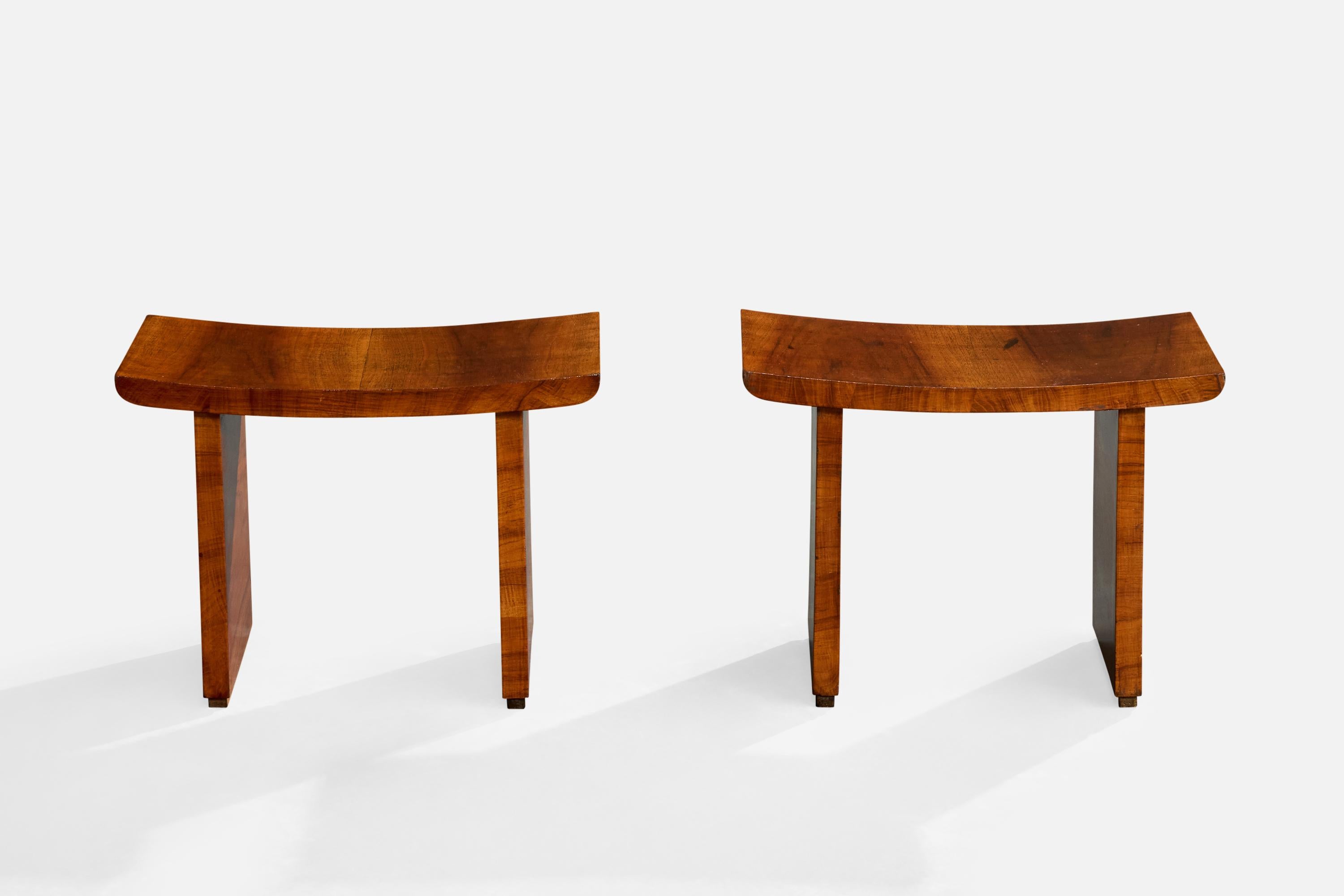 Italienischer Designer, Hocker, Holz, Italien, 1930er im Zustand „Relativ gut“ im Angebot in High Point, NC