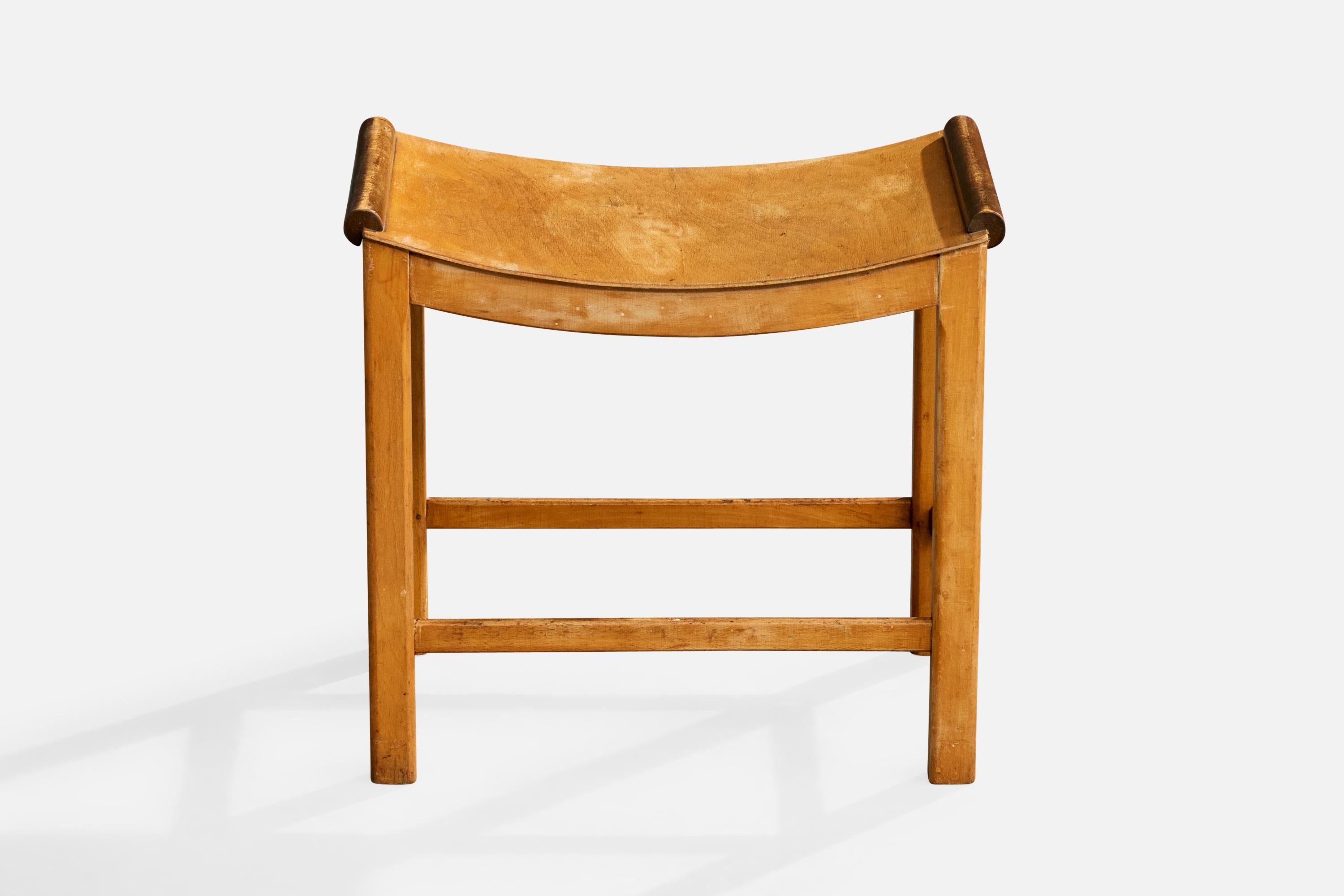 Diseñador italiano, Taburetes, Madera, Italia, Años 1930 en Bastante bueno estado para la venta en High Point, NC