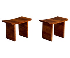 Italian Designer, Stools, Wood, Italy, 1930s