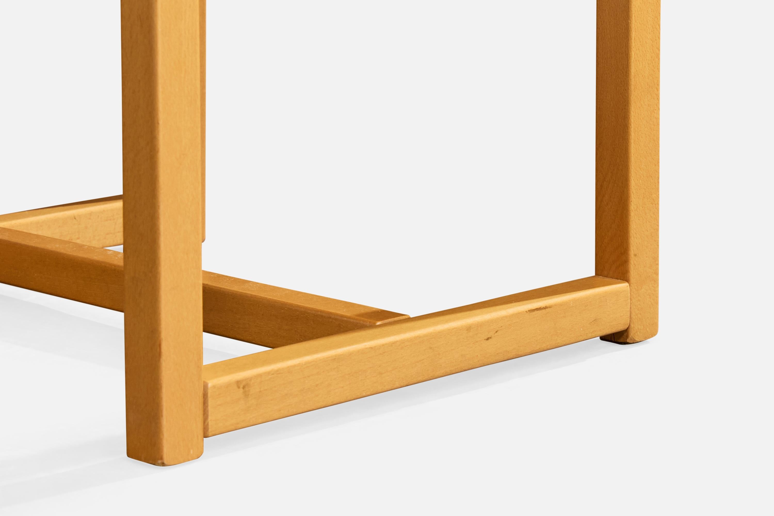 Italienischer Designer. Hocker, Holz, Leder, Italien, 1970er im Angebot 5