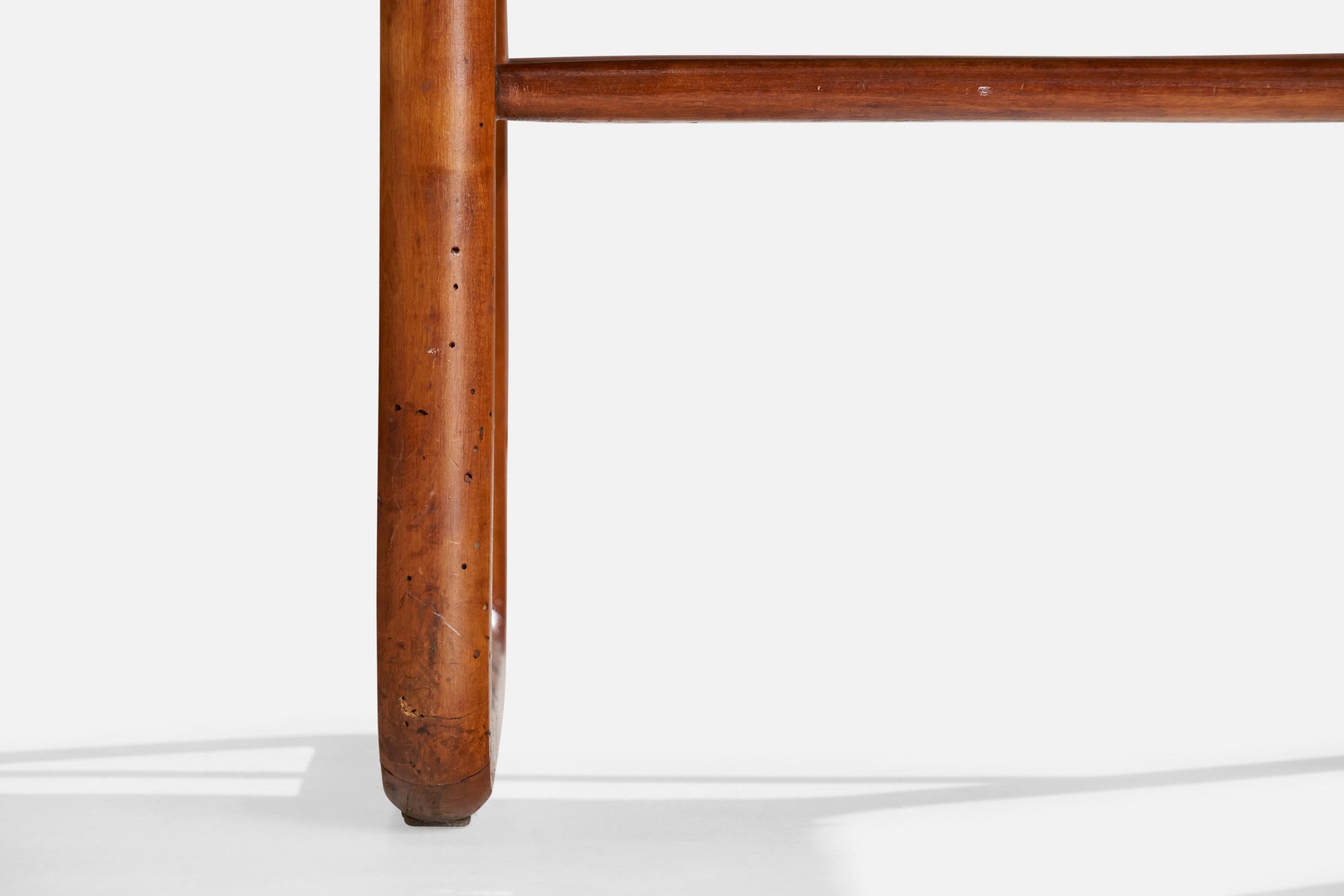 Italienische Designerin, Hocker, Holz, Mohair, Italien, 1960er Jahre im Angebot 2