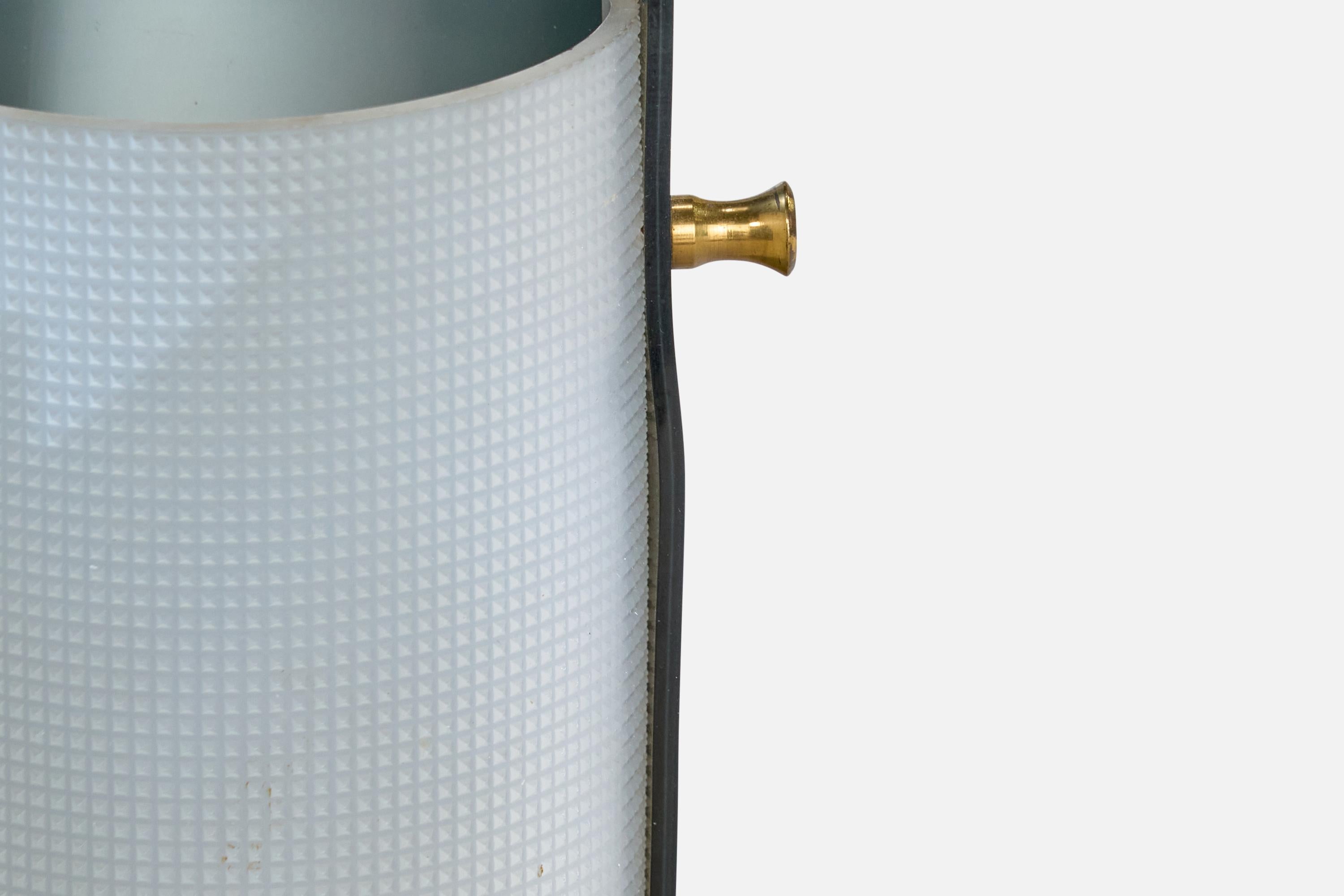 Italian Designer, Table Lamp, Acrylic, Brass, Metal, Italy, 1960s For Sale 2